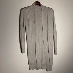 ALLSAINTS Sago Silk Blend Open Front Cardigan Sweater in Gray Size 6